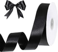 Black Ribbon 1 inch 50 Yards Black Satin Ribbon for Halloween Room Decor Bow Making Bouquet Crafts Gift Wrapping Christmas Decorations
