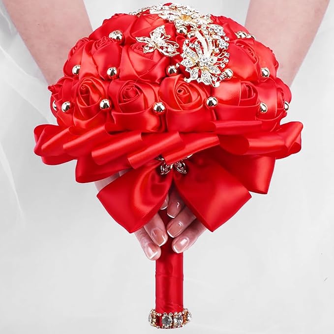 1-1/2 Inch Wide Red Satin Ribbon, 50 Yards Solid Polyester Fabric Ribbon for Roses Making, Gift Wrapping, Christmas, Wedding Decorations, Crafts, Bows