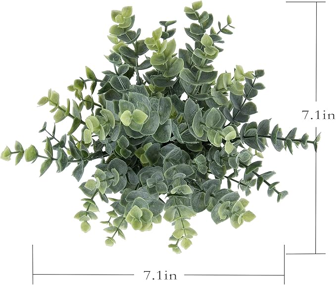 2pcs Artificial Eucalyptus Potted Plants Small Fake Plants in Pots Faux Eucalyptus Potted Plant Set for Home Shelf Decoration Office Table Desktop Decoration