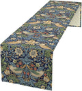 William Morris Floral Table Runner,Flowers Botanical Printed Table Runner for Home Kitchen Dining Table Decoration,13x60 Inch Strawberry Thief