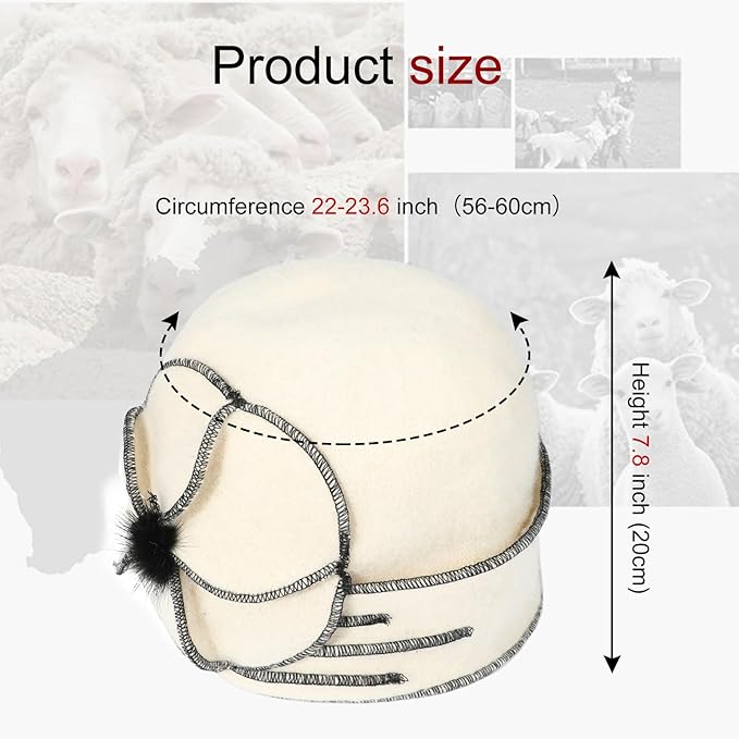 Sumolux Beanie Hats for Women Wool Skull Cap Beret Floral Cuffed French Vintage Dress Cloche Classic Winter 1920s