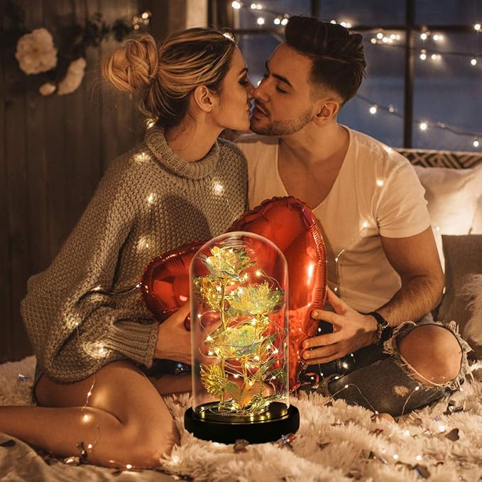 Birthday Gifts Galaxy Artificial Rose, Flowers for Delivery Prime Beauty and The Beast Rose Gold Foil Rose Enchanted Colorful Infinity Rose, Rose Flowers Gifts for Home Decor Unique Gifts for Women