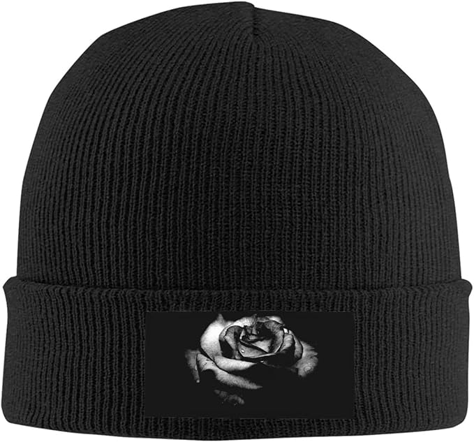 Cute Rose Beanie Hat Rose Beanie Cap Rose Flower Knitted Beanies Flower Knit Hats Winter Hat for Women Men