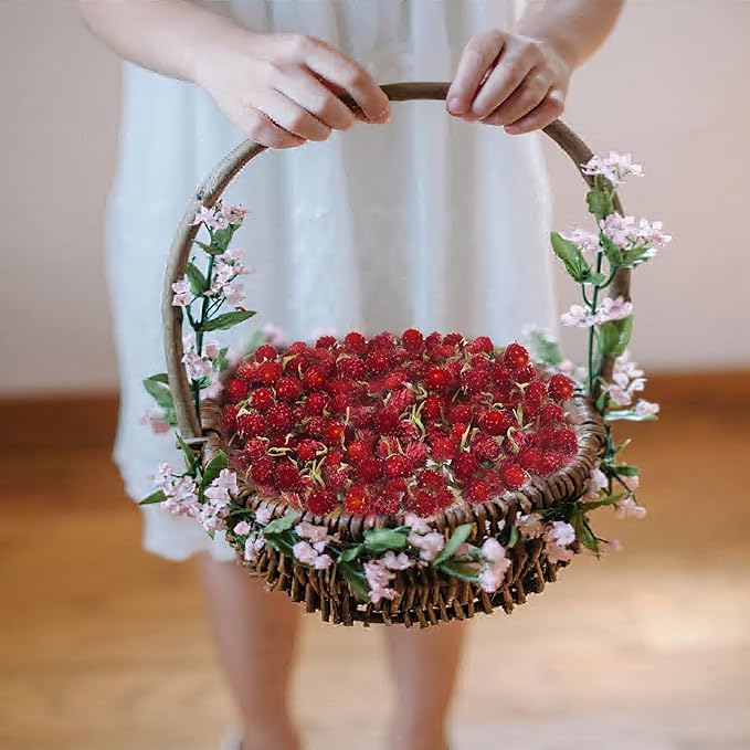 220 Pcs Dried Flowers Heads for Crafts Red Globe Amaranth Natural Dried Gomphrena Globosa Flower Bulk Dry Flower Arrangements for Wedding Decor Home Party Headband DIY