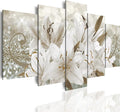 LUDUHU Golden Orchid Flowers Canvas Print - Abstract Floral Wall Art Painting Decor for Home Decoration Artwork Picture Bedroom (B,Oversize 80x40inch)