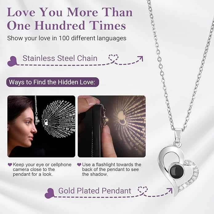 Emibele Preserved Rose Gifts for Women, Eternal Flower Rose Box with Heart Necklace, Romantic I Love You Gifts for Her Women Wife Mom Grandma on Valentines Mothers Day Birthday Anniversary