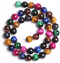 4MM 88PCS Colorful Tiger Eye Natural Stone Beads Crystal Spacer Loose Beads for Jewelry Making DIY Bracelet 1 Strand 15 inches