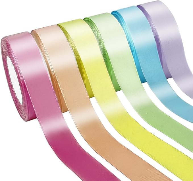 150 Yards Macaron Satin Ribbon 1-1/2 Inch 6 Rolls Assortment Ribbons for Crafts Gift Wrapping Flower Bouquet Wedding Invitations Birthday Party Festival Decoration Hair Bows