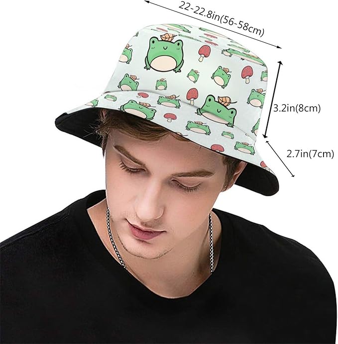 Bucket Hat for Women Men, Summer Print Hat Travel Packable Sun Cap Outdoor Hat for Women and Men
