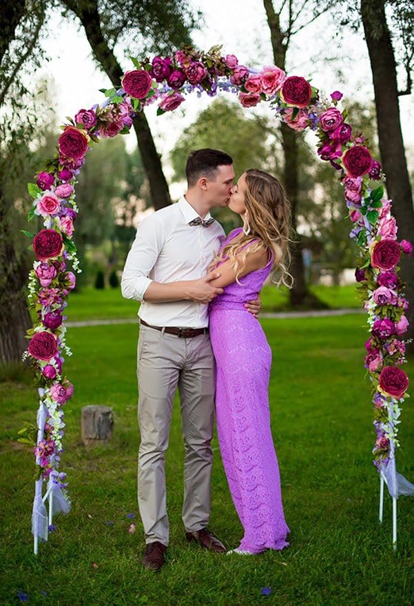 Artificial Peonies 16pcs Artificial Flowers Peony Silk Flower Heads with Stem Purple Fake Flowers Peonies Faux Flowers Realistic Flowers for Home Wedding Party Festival Decor (Purple)