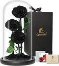 Glass Rose Preserved Flowers, 12.3inch Forever Roses Gift, Flowers for Delivery, Long Lasting Eternal Flower Rose Gifts for Women Mom Wife Girlfriend Grandma Black