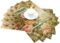Placemats Set of 4 PVC Woven Place Mats Heat Resistant Easy to Clean for Indoor Outdoor Party Kitchen Dining Table Decoration 12"x18"