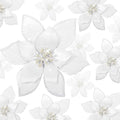 WILLBOND 24 Pcs 3 Size Poinsettia Flower Artificial Christmas Decor Glitter Poinsettia Christmas Ornaments Faux Flowers for Xmas Tree Outdoor(4/6/7.9 Inches,White)