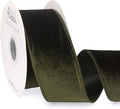 Ribbli Moss Green Velvet Wired Ribbon 2.5 Inch Velvet with Satin Christmas Ribbon for Gift Wrapping Christmas Tree Decoration Crafts Wreaths Supplies-Continuous 10 Yards
