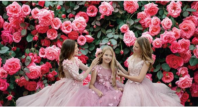 10x6.5ft Art Studio Flower Photo Background Pink Rose Photography Backdrop for Pictures Newborn Bridal Shower Birthday Party Banner Decor Photo Studio Props