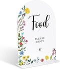 Acrylic Wedding Signs Food Please Enjoy Sign, 6x8" Floral Themed Arch Acrylic Dessert Table Decor, Love Is In Bloom & Baby In Bloom Decorations for Baby Shower Bridal Shower Engagement
