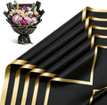 Tuojecuk Flower Bouquet Wrapping Paper, 20 Sheet Waterproof Floral Bouquet Wrapping Paper, Florist Supplies Packaging Paper for Wedding Birthday Gift (Black)