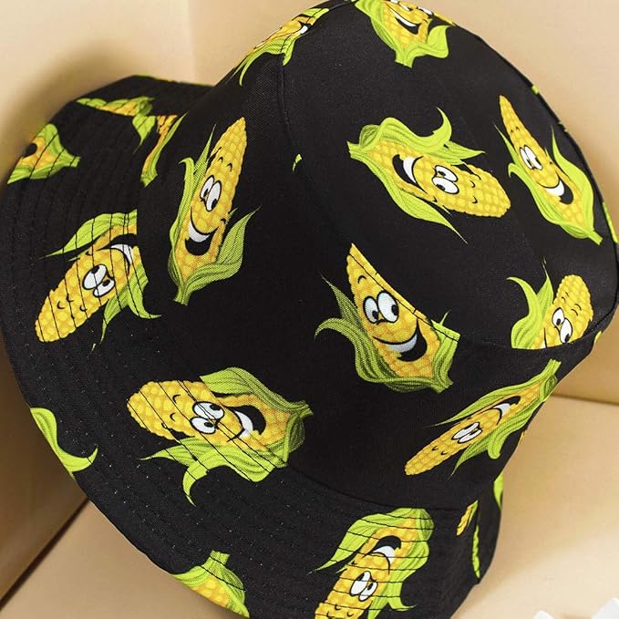 XYIYI Cute Bucket Hat Beach Fisherman Hats for Women, Reversible Double-Side-Wear