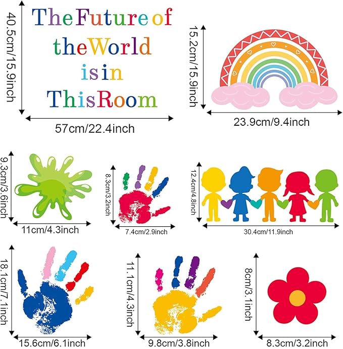 Inspirational Wall Decals for Kids Motivational Classroom Decor with Removable Quotes The Future of The World is in This Room Peel and Stick Wall Stickers Bedroom Nursery School Playroom