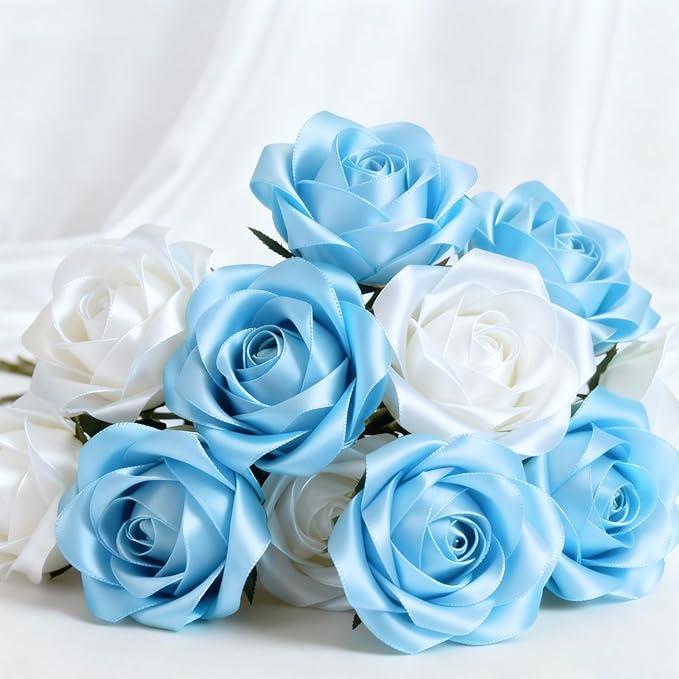 1-1/2" x 50 Yards Satin Ribbon - Light Blue Silk Ribbon with Spool - Ideal for Gift Wrapping, Floral Bouquets, Crafts, Wedding Party Decorations, Christmas and Sewing Projects