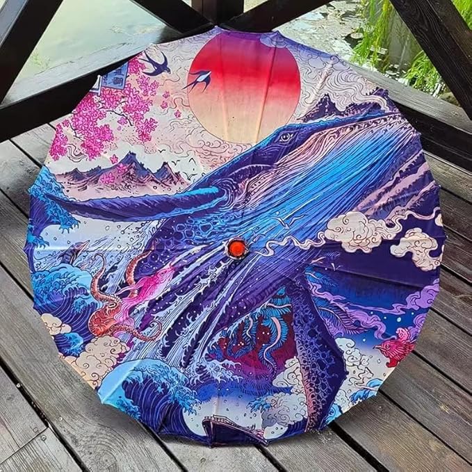33" Handmade Oiled Parasol Bamboo Silk Umbrella Chinese Japanese Art Classical Dance Umbrella Plum Blossom for Wedding Parties Photography Costumes Cosplay Decoration and Other Events