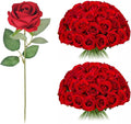 Artificial Silk Roses Flowers - 200 Pack Rose Red Fake Flowers for Wedding Decor, 3.7Inch Velvet Flower Heads with 50cm Long Stems, Suitable for Home, Party Event Decor (200, Rose Red)