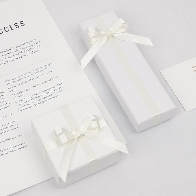 Antique White Satin Ribbon, Double Faced 3/8 Inch X 25 Yards Antique White Ribbon, Premium Satin Ribbon for Gift Wrapping, Crafts, Hair Bow Making, Sewing, Flower Bouquet, Wedding Party Decor