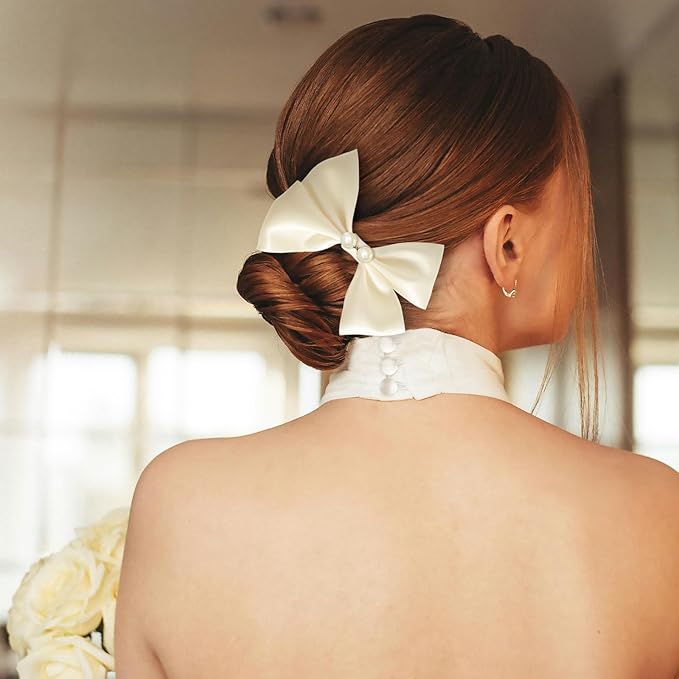 Double Face Ivory Satin Ribbon 1-1/2 inch X 25 Yards Polyester Ivory Ribbon for Gift Wrapping Very Suitable for Weddings Party Hair Bow Invitation Decorations and More