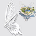 LLBWKC 20 Sets Butterfly Flower Wrapping Paper, Waterproof Butterfly Flower Bouquet Wrapping Paper, OPP Clear Floral Wraps for Florist Supplies, Gift Packaging, DIY Craft 20x22 in (White Butterfly)
