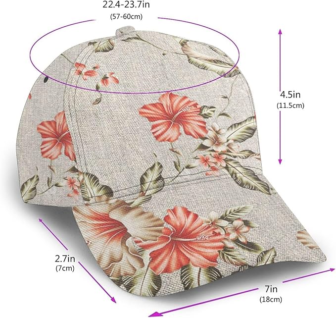 Pastel Cornflowers Floral Baseball Cap Dad Hats All-Over Print Fashion Accessory 100% Polyester Adjusts to Fit Most