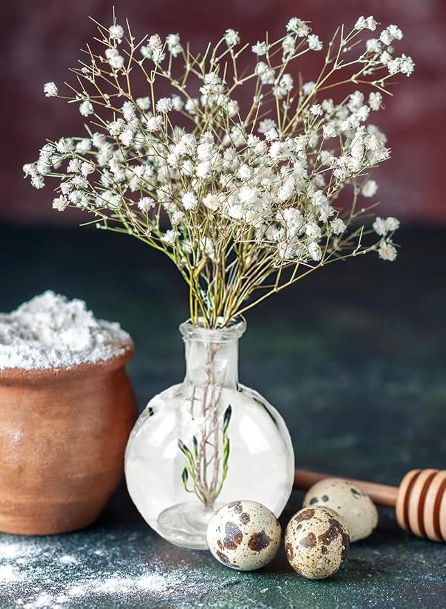 Serene Spaces Living Set of 6 Small Clear Ball Bud Vases, Transparent Glass Vases for Weddings, Events, Parties, Floral Centerpieces for Home Decor, Measures 4" Tall