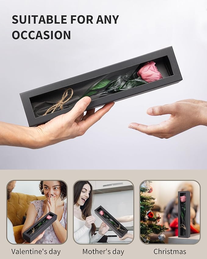 Coral Pink Flowers for Delivery Prime, Preserved Pink Roses Flower Gifts for Women, Real Roses Single Rose Gifts for Her, Mom Birthday Gifts from Daughter, Valentines Flowers