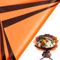 LeZakaa 20 Sheets Flower Wrapping Paper - Waterproof Reversible Floral Bouquet Paper - Orange and Brown Design for Thanksgiving, Halloween, Fall Festivals,Rustic Weddings