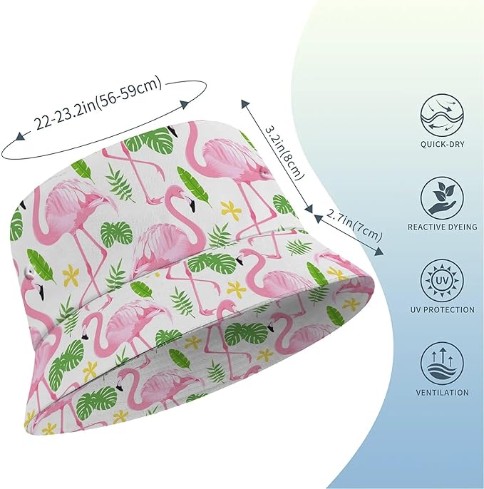 Wildflowers Floral Bucket Hat for Men Women, Summer Vacation Outdoor Travel Reversible Double Side Beach Caps Fisherman Hat