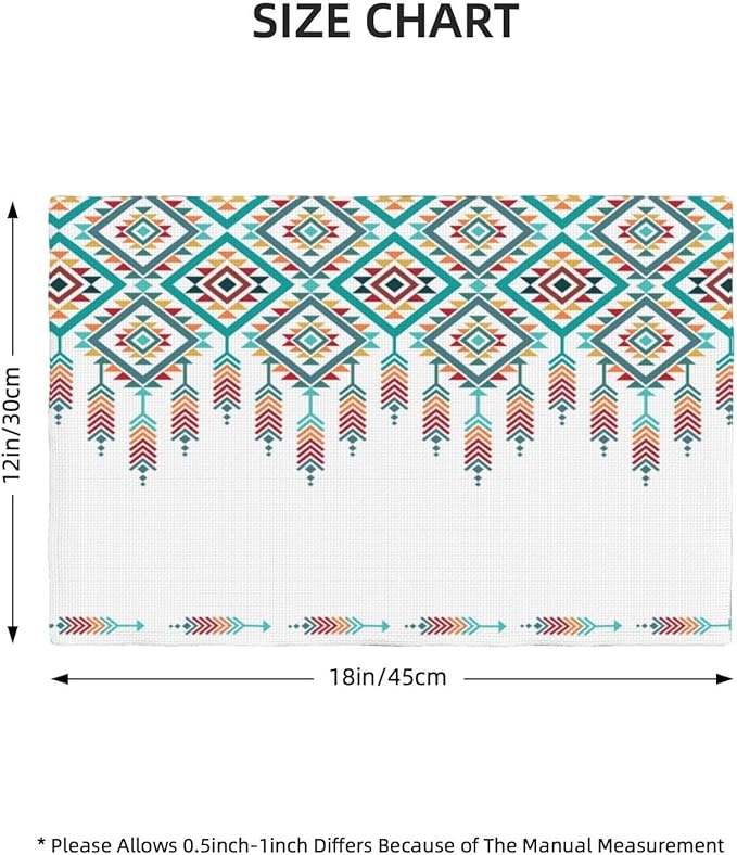 Southwest Aztec Placemats,Native American Washable Waterproof Table Place Mats Set of 6 for Dining Room Kitchen Table 12 X 18 Inch 6 PCS, Style-14