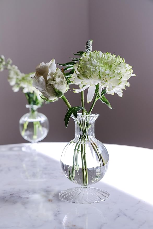 Glass Cambridge Ella 7" Bud Vase Set of 2 (Clear)