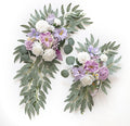 Purple Wedding Arch Flowers, Faux Flower Swag Set of 2, Purple Floral Swag for Wedding Arch Welcome Signs, Reception Ceremony Signs Decor