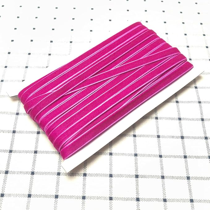 Chenkou Craft Fuschia 25 Yards 3/8" (10mm) Velvet Ribbon Lots Bulk (Fuschia, 3/8"(10mm))