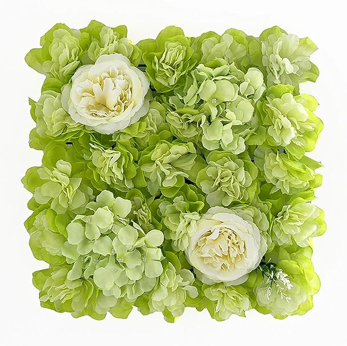 Flower Wall Backdrop, 12PCS 10.6"-15.7" Artificial Flower Wall Panel with Various Styles, 3D Floral Wall Decor for Wedding Photo Background Festive Party Home Decoration (F008, 13.8 * 13.8in)