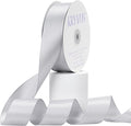 Silver Satin Ribbon, Double Faced 1-1/2 Inch X 50 Yards Silver Ribbon, Premium Satin Ribbon for Gift Wrapping, Crafts, Hair Bow Making, Sewing, Flower Bouquet, Wedding Party Decor