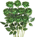 Luyue 10PCS Artificial Roses Flower with Stems Slik Fake Flowers Bouquet Realistic Long Stem Faux Rose for Valentines Day Wedding Home Decor