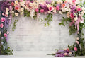 YongFoto Retro White Brick Wall Floral Arch Backdrop 20x10ft Rose Flowers Vine Leaves Photography Background Birthday Bridal Shower Wedding Party Banner Room Decor Portraits Photoshoot Wallpaper