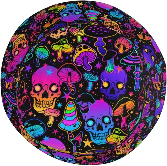 Mushrooms Skulls Cool Bucket Hat Beach Sun Hat Beach Fishing Hat for Men Women