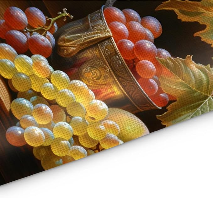 Grape Placemats, Place Mats Set of 4, Heat Resistant Place Mats, Washable Table Mats for Dining Table, Non-Slip Stain Resistant Kitchen Table Placemats, Floral Vintage Fruit Rustic
