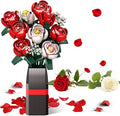 Roses Flower Bouquet Building Kit for Adults, Kids, 841PCS DIY Flowers Bouquet Building Set with Vase, Roses Artificial Flowers Building Set, Gifts Ideas for Anniversaries, Birthday, Wedding