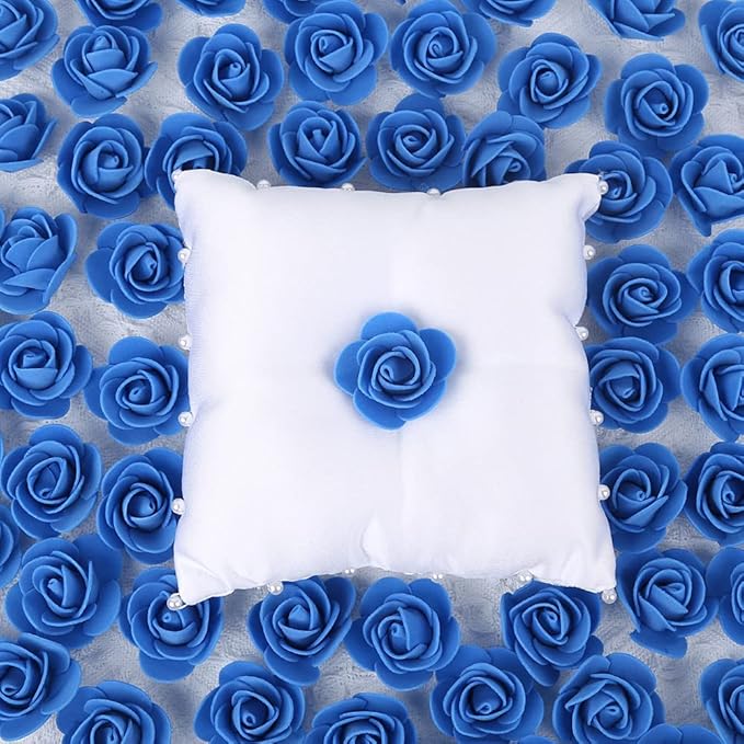 500pcs Mini Foam Rose Heads, Royal Blue Artificial Rose Foam Fake Flower for DIY Crafts Wedding Bouquets Baby Shower Centerpieces Floral Arrangements Tables Home Decorations(Royal Blue)