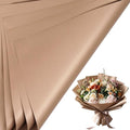 LeZakaa 20 Sheets Flower Wrapping Paper - Waterproof Reversible Floral Bouquet Paper - Brown Design for Valentine's Day, Mother's Day, Parties, Birthdays, Weddings, Baby Shower