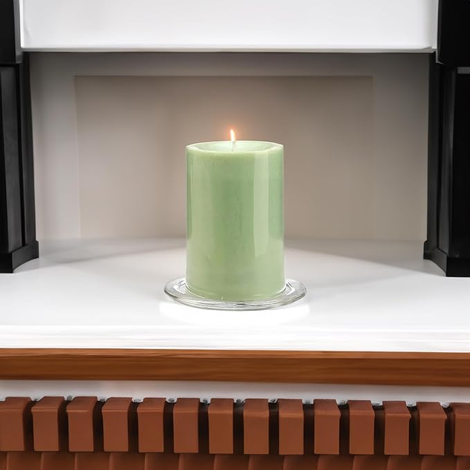 WGV Tea Light Votive Candle Holder Plate 4" W, Clear Flat Plate Glass, Small Home Accent Decor, 24 Pc