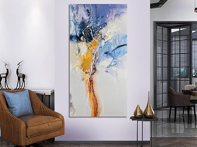 Ardemy Abstract Wall Art Extra Large Bedroom Canvas Wall Decor Living Room Modern Textured Pictures Paintings Artwork for Walls Kitchen Dining Room Home Office, 48"x24"