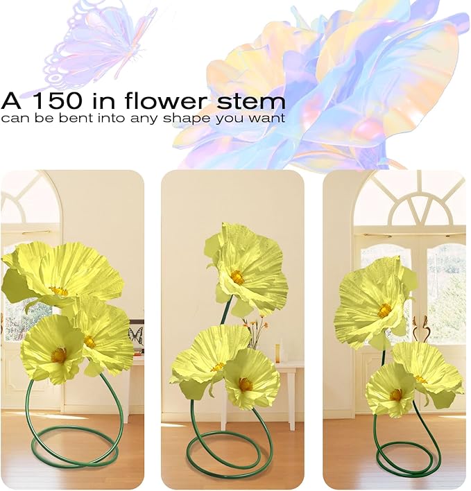 Wedding Giant Flowers Decorations, Large Paper Flowers, Artificial Flower Art Wall Decoration for Reception Banquet Outdoor Ceremony Church Spring Wedding Arrangements 3 Pack (Yellow)
